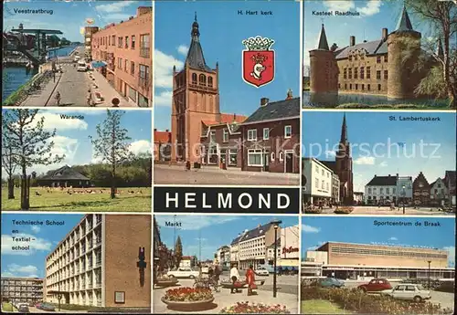 Helmond Veestratbrug Kirche Rathaus Sportzentrum Markt Schule Kat. Helmond