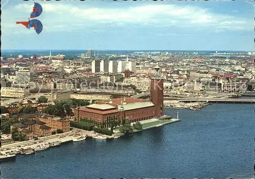 Stockholm Stadshuset Fliegeraufnahme Kat. Stockholm