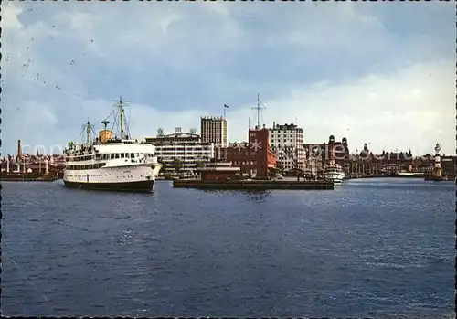 Malmoe Harbour with Train Ferry Malmoehus Kat. Malmoe