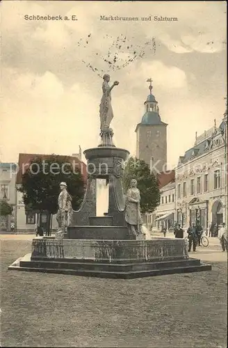 Schoenebeck Elbe Marktbrunnen Salzturm Skulptur Kat. Schoenebeck