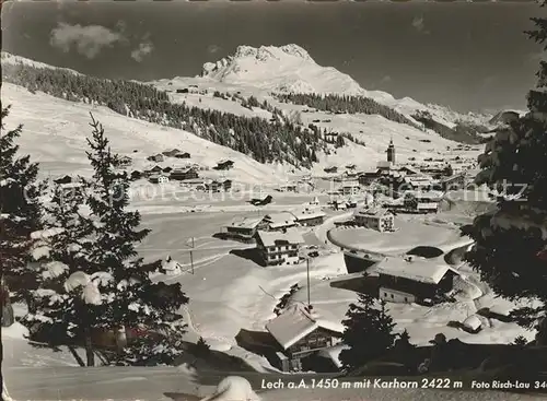 Lech Vorarlberg Winterpanorama mit Karhorn Lechquellengebirge Kat. Lech