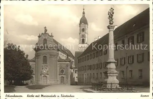 Ochsenhausen Mariensaeule Kirche Kat. Ochsenhausen