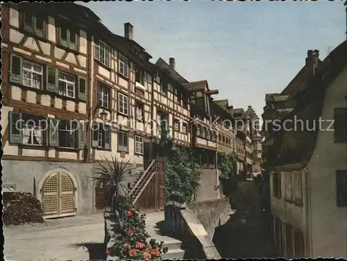 Meersburg Bodensee Fachwerkhaeuser an der Steige Kat. Meersburg