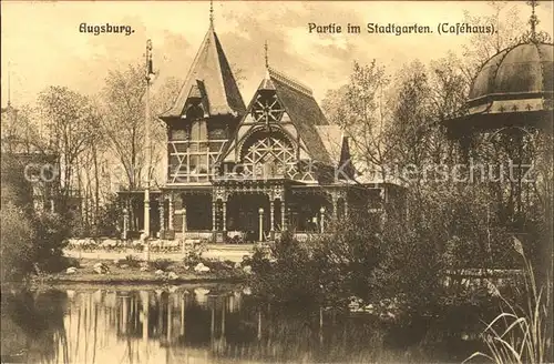 Augsburg Partie im Stadtgarten Cafehaus Kat. Augsburg