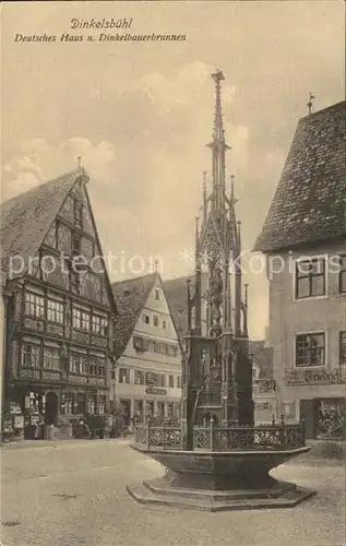 Dinkelsbuehl Deutsches Haus Dinkelbauerbrunnen Kat. Dinkelsbuehl