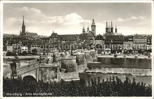 Wuerzburg Alte Mainbruecke Kat. Wuerzburg