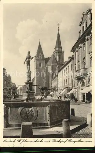 Ansbach Mittelfranken St. Johanniskirche Markgraf Georg Brunnen Kat. Ansbach