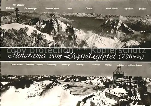 Zugspitze Gipfel Panorama Olperer Dolomiten Hohe Munde Kat. Garmisch Partenkirchen