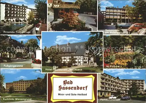 Bad Sassendorf Hotel Restaurant Hof Hueck Rosenau Sanatorium Kurpark Kat. Bad Sassendorf