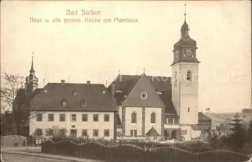 Bad Steben Neue und alte Kirche Pfarrhaus Kat. Bad Steben