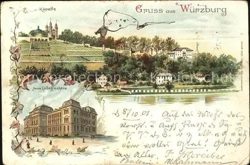 Wuerzburg Kaepelle Collegienhaus Litho Kat. Wuerzburg