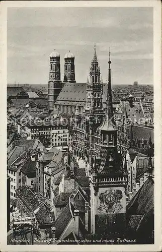 Muenchen Blick auf Frauenkirche und Rathaus Kat. Muenchen