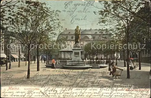 Mainz Rhein Schillerplatz Denkmal Statue / Mainz Rhein /Mainz Stadtkreis