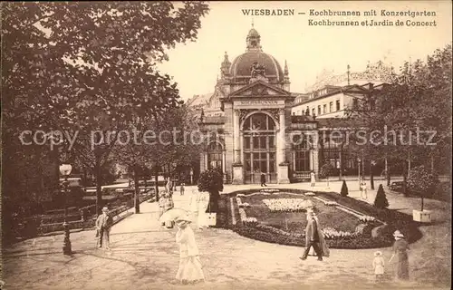 Wiesbaden Kochbrunnen mit Konzertgarten Kat. Wiesbaden