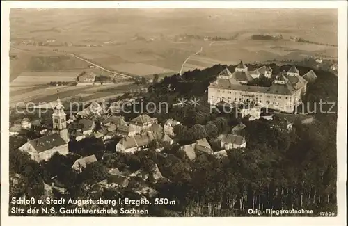 Augustusburg Schloss Gaufuehrerschule Sachsen Fliegeraufnahme Kat. Augustusburg