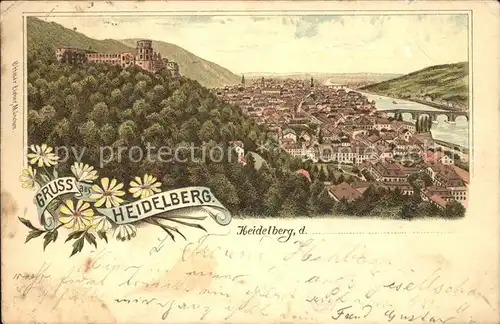 Heidelberg Neckar Gesamtansicht Schloss Kat. Heidelberg