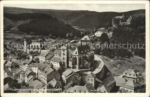 Neuerburg Eifel Teilansicht mit Kirche Schloss Luftkurort Kat. Neuerburg