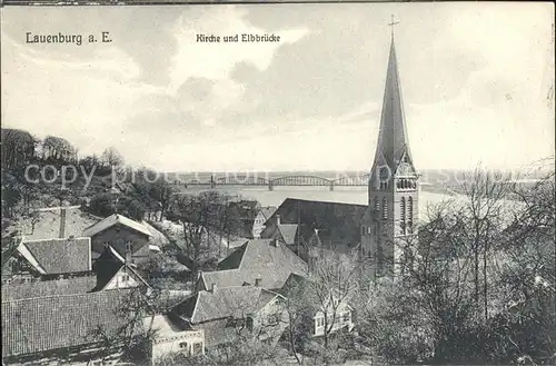 Lauenburg Elbe Kirche Elbbruecke Kat. Lauenburg  Elbe