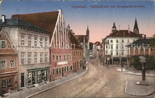 Ingolstadt Donau Donaustrasse mit Kriegswahrzeichen Kat. Ingolstadt