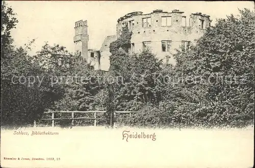 Heidelberg Neckar Schloss mit Bibliothekturm Kat. Heidelberg