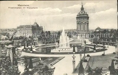Mannheim Friedrichsplatz mit Wasserturm Kat. Mannheim