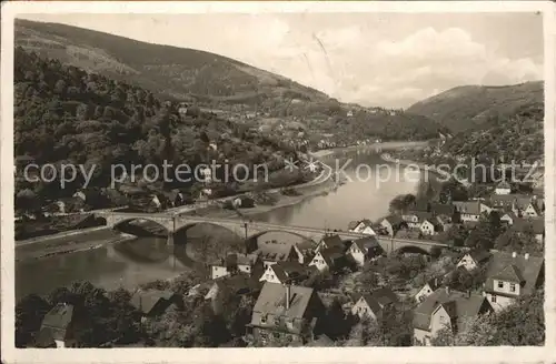 Schlierbach Heidelberg mit Blick auf Ziegelhausen und Neckar Kat. Heidelberg