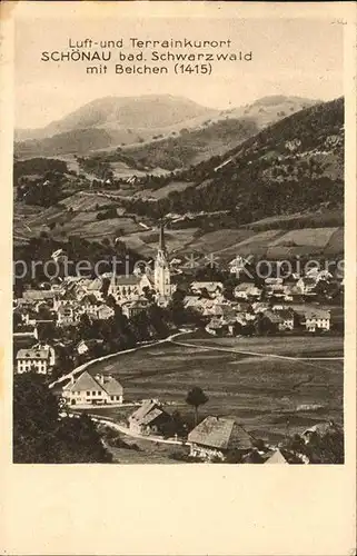 Schoenau Schwarzwald mit Belchen Kat. Schoenau im Schwarzwald