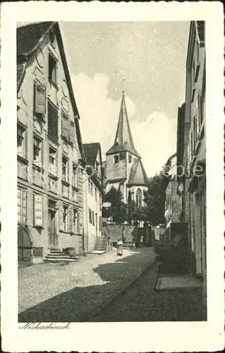 Neckarsteinach Buergerliches Haus mit ev Kirche Kat. Neckarsteinach