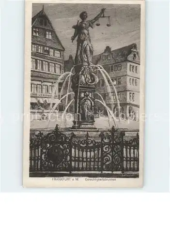 Frankfurt Main Gerechtigkeitsbrunnen Kuenstlerkarte Kat. Frankfurt am Main