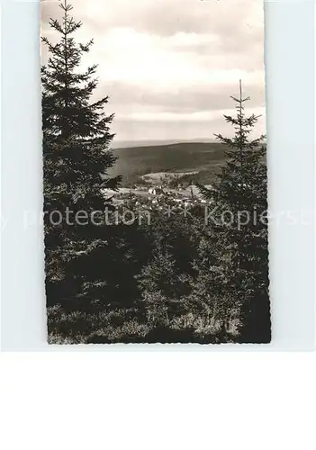 Bischofsgruen Panorama Blick von der Ringstrasse am Ochsenkopf Fichtelgebirge Kat. Bischofsgruen