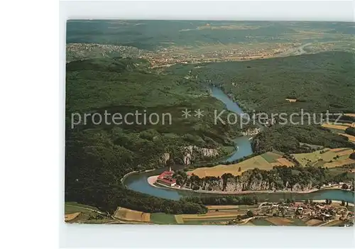 Weltenburg Kelheim Kloster Donaudurchbruch Befreiungshalle Gedenkstaette Fliegeraufnahme Kat. Kelheim