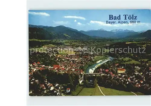 Bad Toelz Blick ueber Kalvarienberg ins Isartal Tegernseer Berge Kat. Bad Toelz