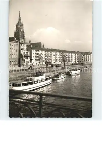 Frankfurt Main Mainpartie mit Dom Faehrboot Kat. Frankfurt am Main