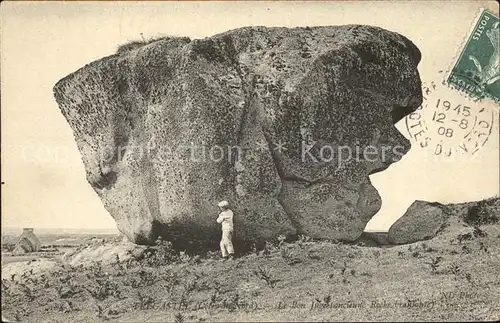 Tregastel Le Bon Juge Roche Felsen Stempel auf AK Kat. Tregastel