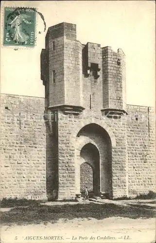 Aigues Mortes Gard Remparts Porte des Cordeliers Stempel auf AK Kat. Aigues Mortes