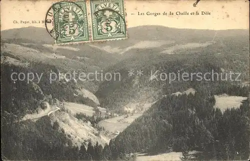 La Cure Les Gorges de la Chaille et la Dole Stempel auf AK Kat. La Cure