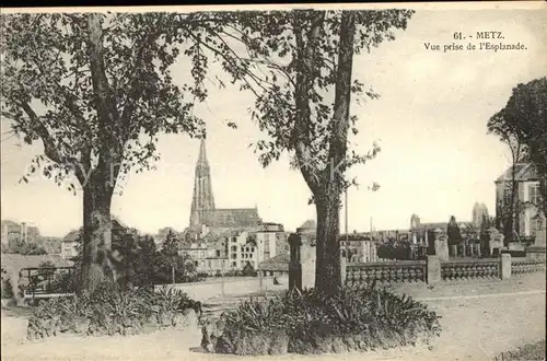 Metz Moselle Vue prise de l Esplanade Cathedrale Kat. Metz