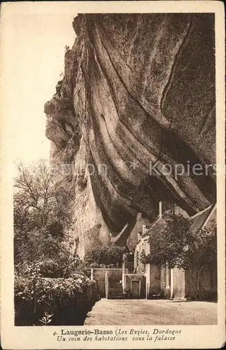 Les Eyzies de Tayac Sireuil Laugerie Basse Coin des habitations sous la falaise Station Prehistorique Kat. Les Eyzies de Tayac Sireuil