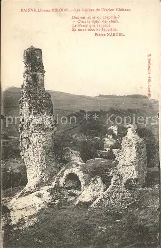 Bainville aux Miroirs Ruines de l ancien Chateau Kat. Bainville aux Miroirs