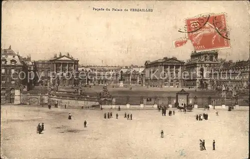 Versailles Yvelines Facade du Palais Stempel auf AK Kat. Versailles