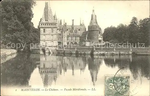 Maintenon Chateau Facade Meridionale Stempel auf AK Kat. Maintenon