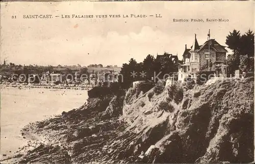 Saint Cast le Guildo Falaises vues vers la Plage Kat. Saint Cast le Guildo