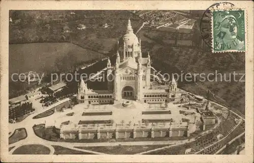 Lisieux Basilique vue aerienne Stempel auf AK Kat. Lisieux