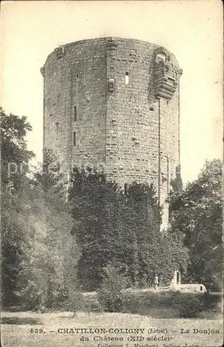 Chatillon Coligny Donjon du Chateau XII siecle Kat. Chatillon Coligny