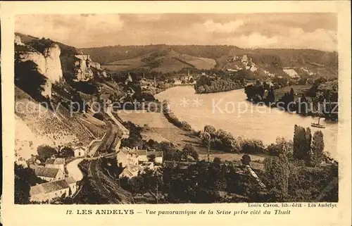 Les Andelys Vue panoramique de la Seine prise cote du Thuit Kat. Les Andelys