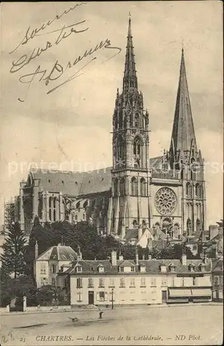 Chartres Eure et Loir Fleches de la Cathedrale Kat. Chartres
