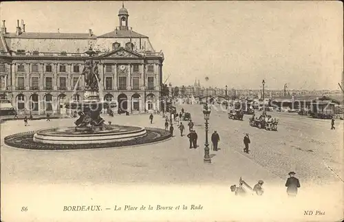 Bordeaux Place de la Bourse Fontaine et la Rade Kat. Bordeaux