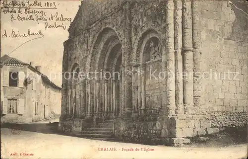 Chalais Charente Facade de l Eglise Kat. Chalais