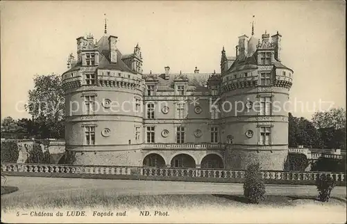 Le Lude Chateau Facade sud Kat. Le Lude