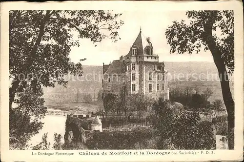 Vitrac Dordogne Chateau de Monfort et la Dordogne Kat. Vitrac